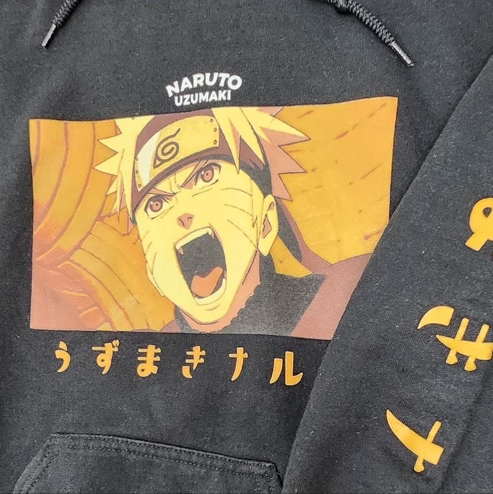 Naruto Shippuden Ichiraku Ramen Shop Anime Black Graphic Hoodie 2007 Small - Picture 2 of 6